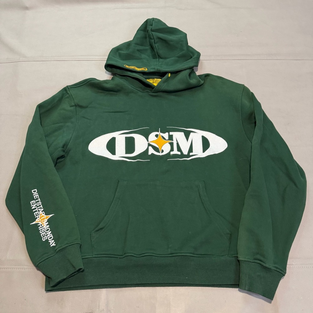 DSM Diet Starts Monday Enterprises Green Thick Heavy Hoodie‎ Sweatshirt Men M-